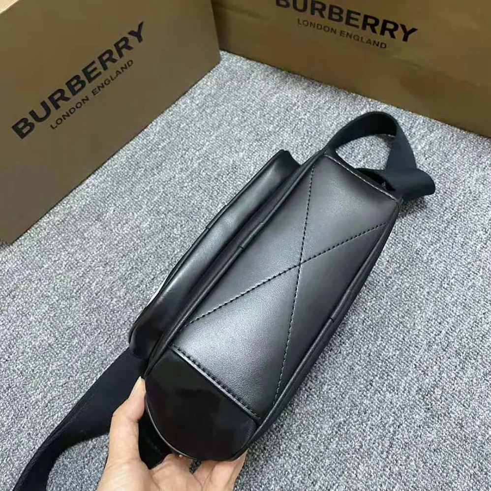 Burberry Coordinates Print Nylon Crossbody Bag for Men in Black Burberry Coordinates Print Nylon Crossbody Bag for Men in Black