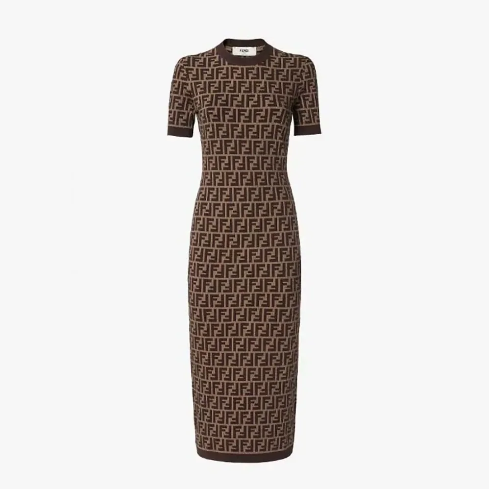 Fendi Brown FF Cotton Dress for Women Fendi Brown FF Cotton Dress for Women