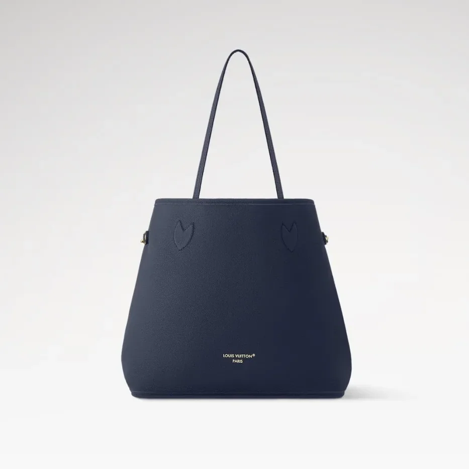 Louis Vuitton Neverfull Inside Out MM Tote Bag in Navy Gold Hardware