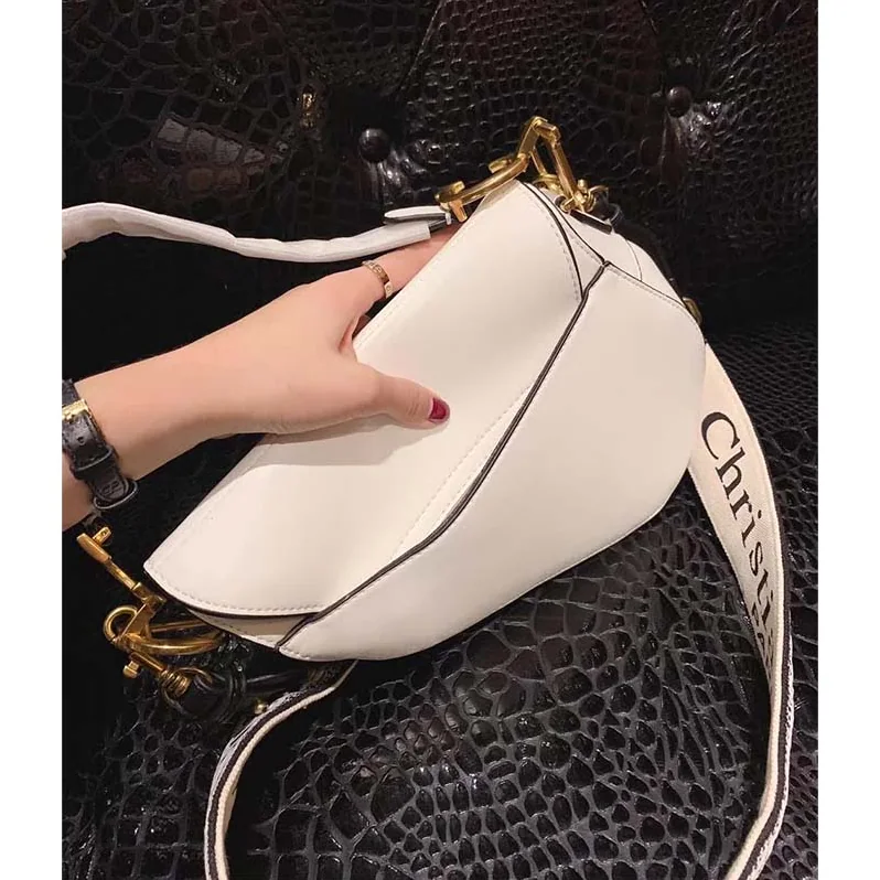 Dior Saddle Calfskin Bag for Women in White Dior Saddle Calfskin Bag for Women in White