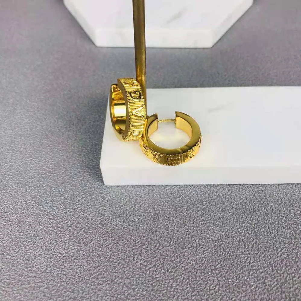 Balenciaga Force Striped Earrings in Gold Sterling Silver for Women Balenciaga Force Striped Earrings in Gold Sterling Silver for Women