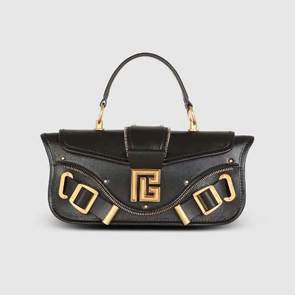Balmain Blaze Clutch Bag in Smooth Leather for Women in Black Balmain Blaze Clutch Bag in Smooth Leather for Women in Black