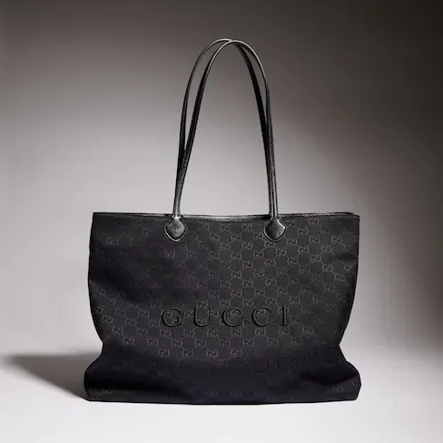 Gucci NY Large Tote Bag / Grey/ Black Gold Hardware A00B4R FAGNG 1000