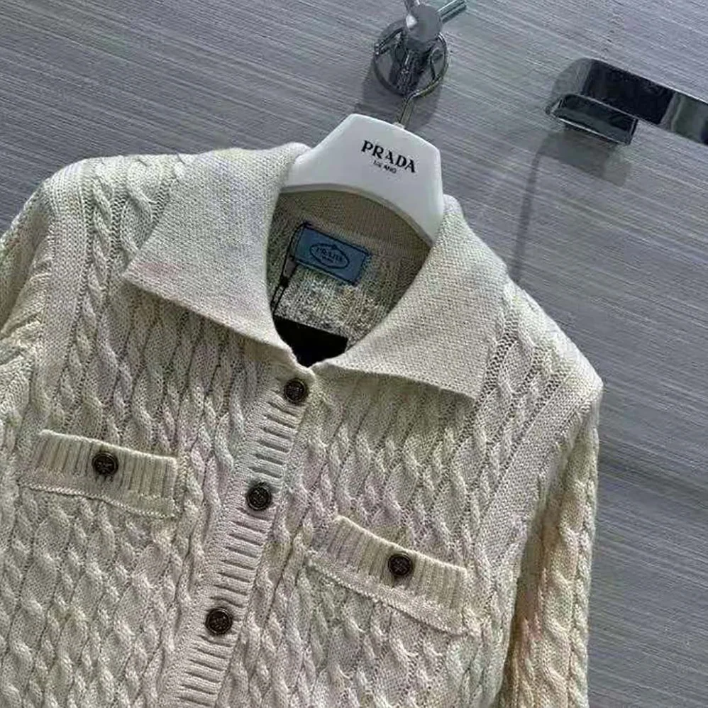 Prada Cable for Women in Knit Cotton Sweater