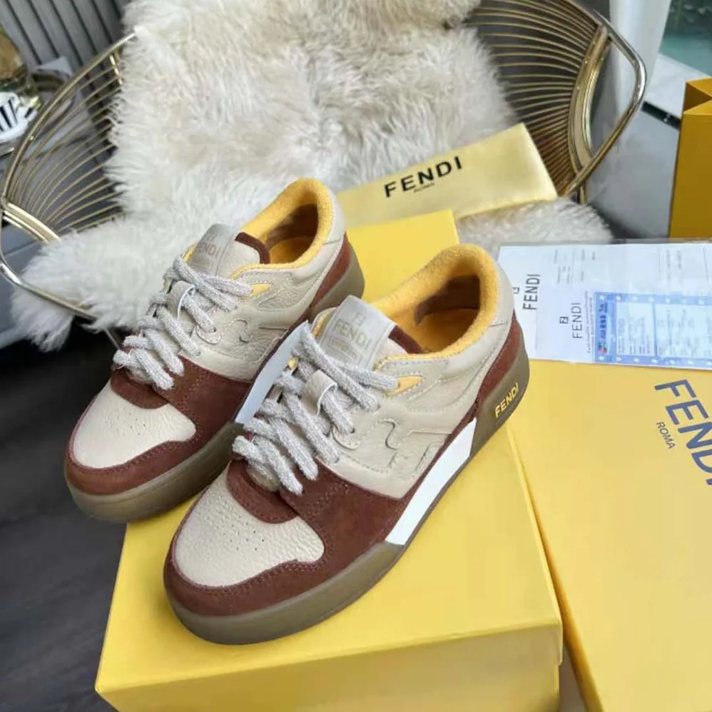 Fendi Match Beige Suede Low for Unisex in Tops Fendi Match Beige Suede Low for Unisex in Tops