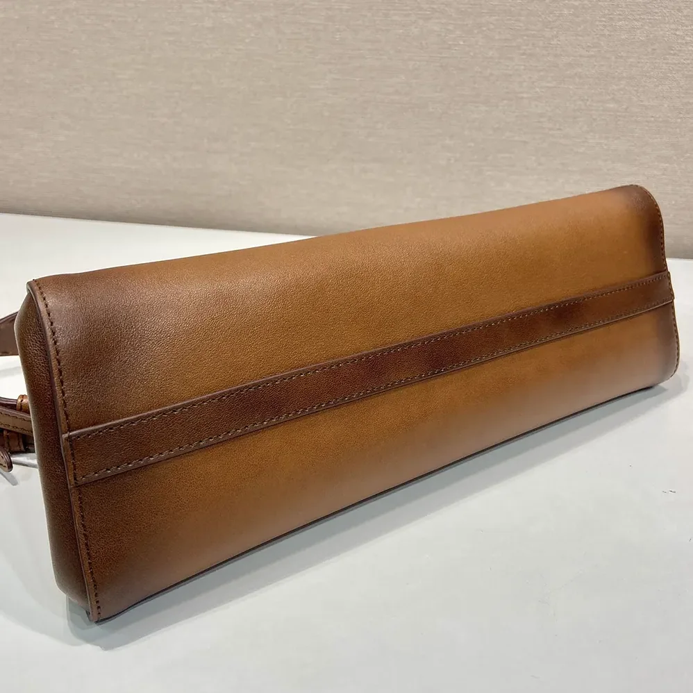Prada Enchaîné Medium Leather Bag for Women in Brown