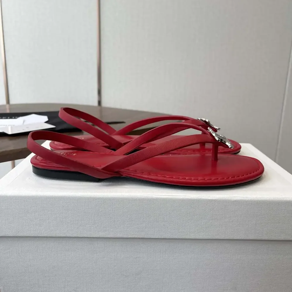 Celine Biki Sandal in Calfskin for Women in Red Celine Biki Sandal in Calfskin for Women in Red