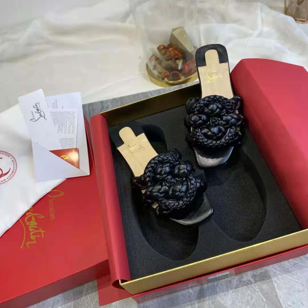 Christian Louboutin Marmela Flat Mule is Modern and Elegant for Women in Black