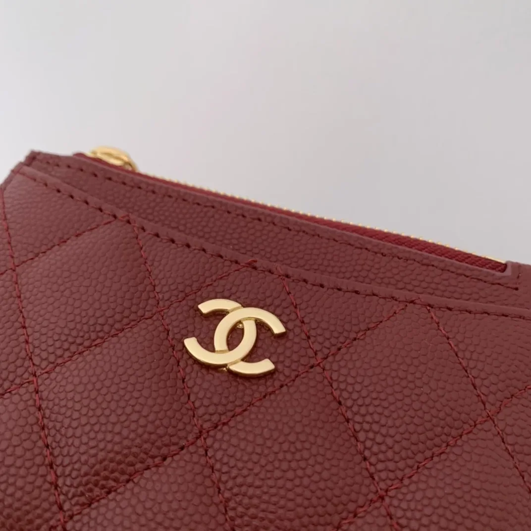 Chanel Flat Card Holder Purple Bag /