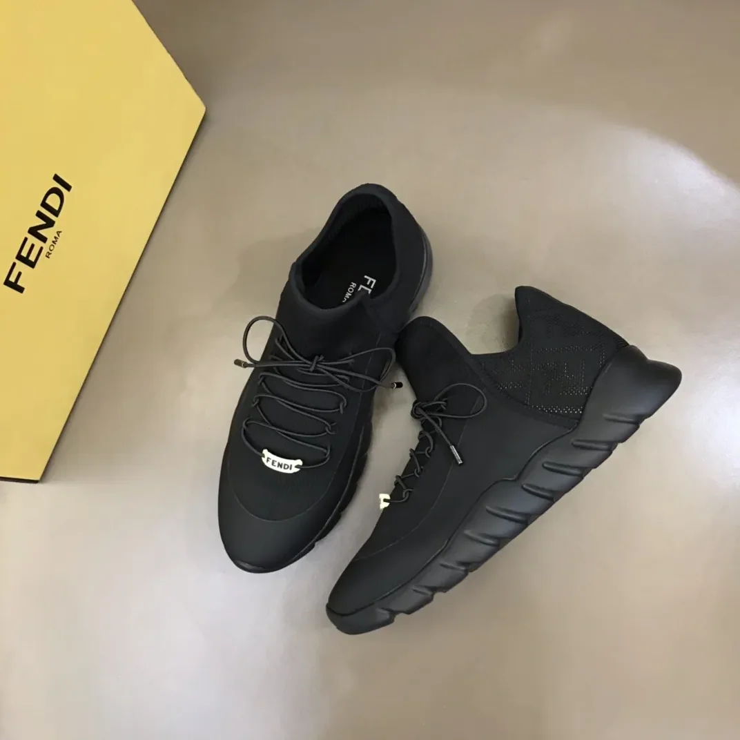 Fendi FD Technical Mesh High in Tops Sneakers Black Fendi FD Technical Mesh High in Tops Sneakers Black