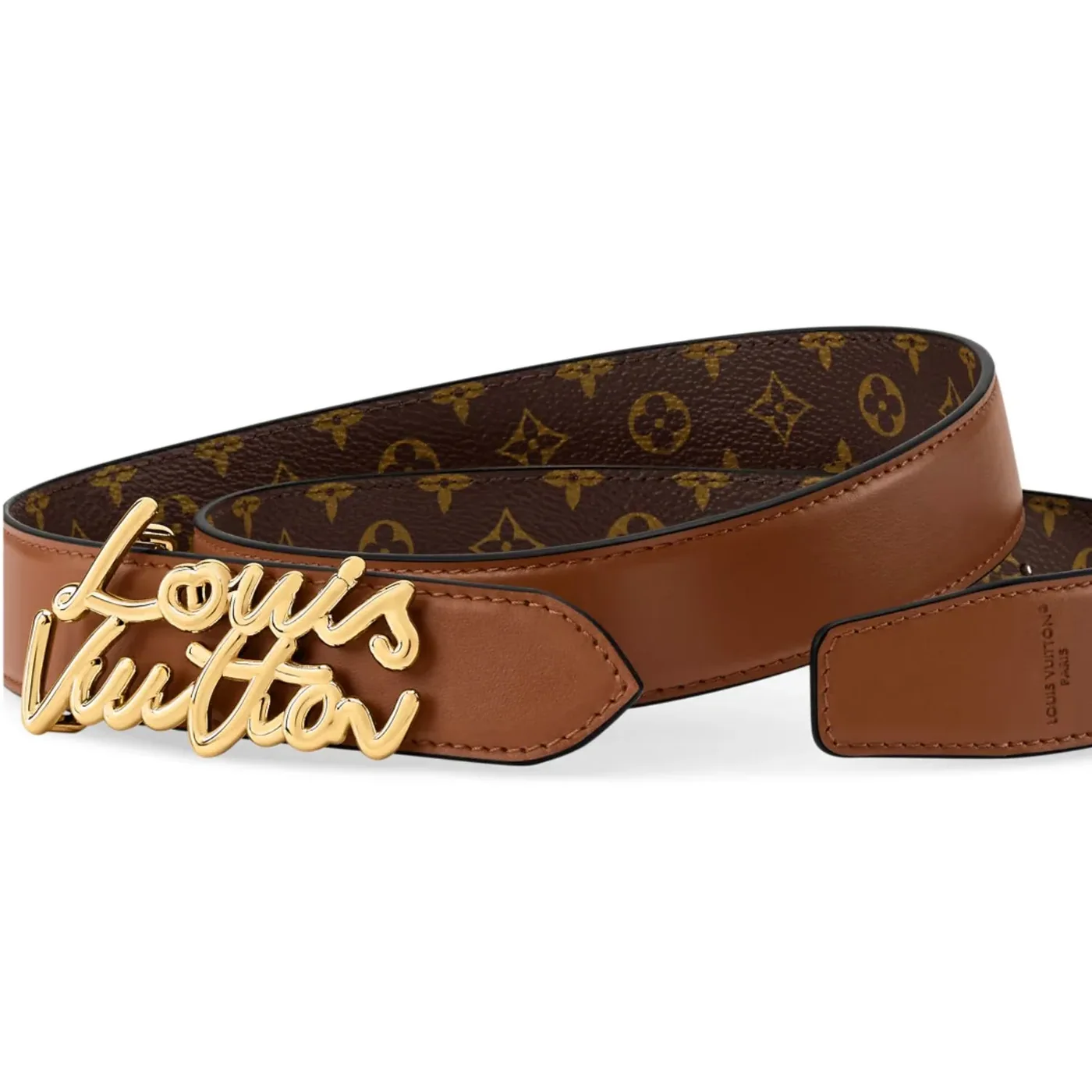 Louis Vuitton LV Script Belt Tan Monogram