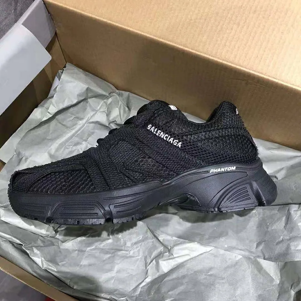 Balenciaga Phantom Sneaker in Black Monocolor Fabric and Mesh for Unisex