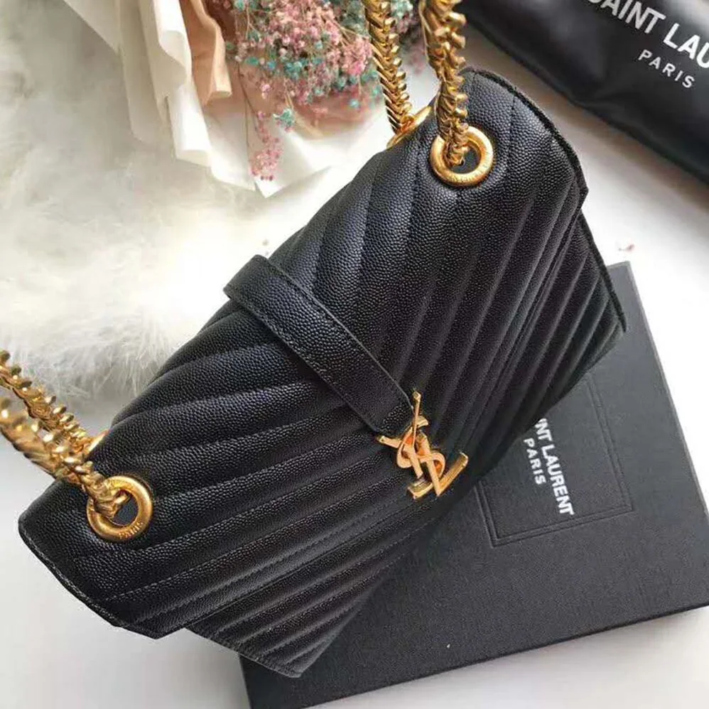 Saint Laurent YSL Envelope Large Grain De Poudre Embossed for Women