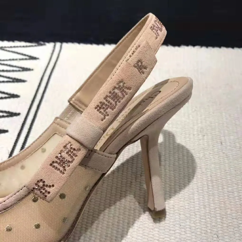 Dior J'adior Plumetis Slingback Pump Strass 10cm Heel for Women in Sandy Dior J'adior Plumetis Slingback Pump Strass 10cm Heel for Women in Sandy