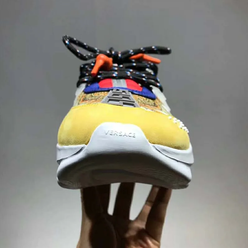 Versace Shoes Chain Reaction Sneakers for Men in Yellow Versace Shoes Chain Reaction Sneakers for Men in Yellow