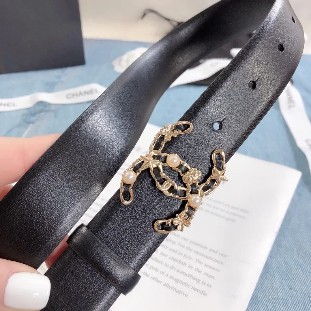 Chanel Belt With Double C Buckle Black Gold Toned Hardware for Women Chanel Belt With Double C Buckle Black Gold Toned Hardware for Women