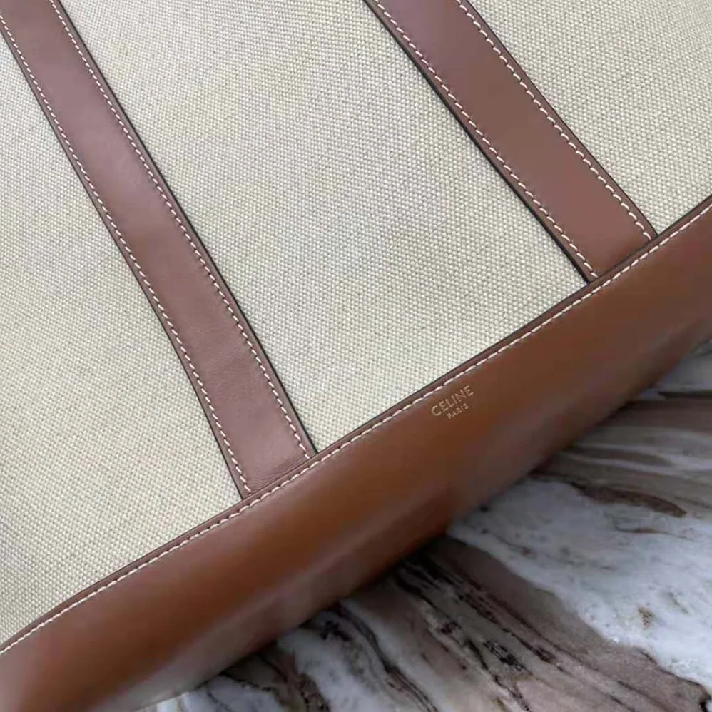 Celine Cabas Marin in Textile and Calfskin for Women Celine Cabas Marin in Textile and Calfskin for Women