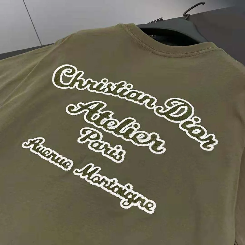 Dior Relaxed-fit Christian Dior Atelier T for Men in shirt Khaki Cotton Jersey