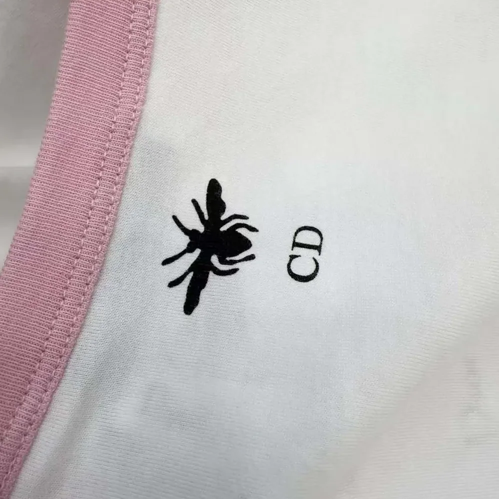 Dior Dioriviera T-Shirt Ecru and Pink Cotton Jersey for Women