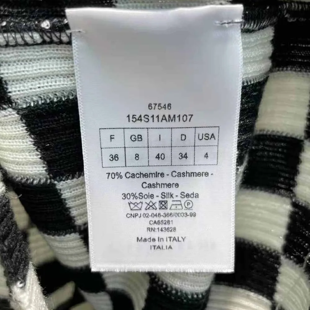 Dior Dioramour Polo Shirt Black and White D-Chess Heart Cashmere Knit and Silk for Women Dior Dioramour Polo Shirt Black and White D-Chess Heart Cashmere Knit and Silk for Women
