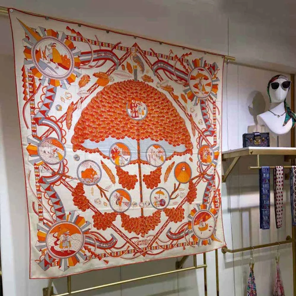 Hermes L'ombrelle Magique Shawl 140 for Women Hermes L'ombrelle Magique Shawl 140 for Women