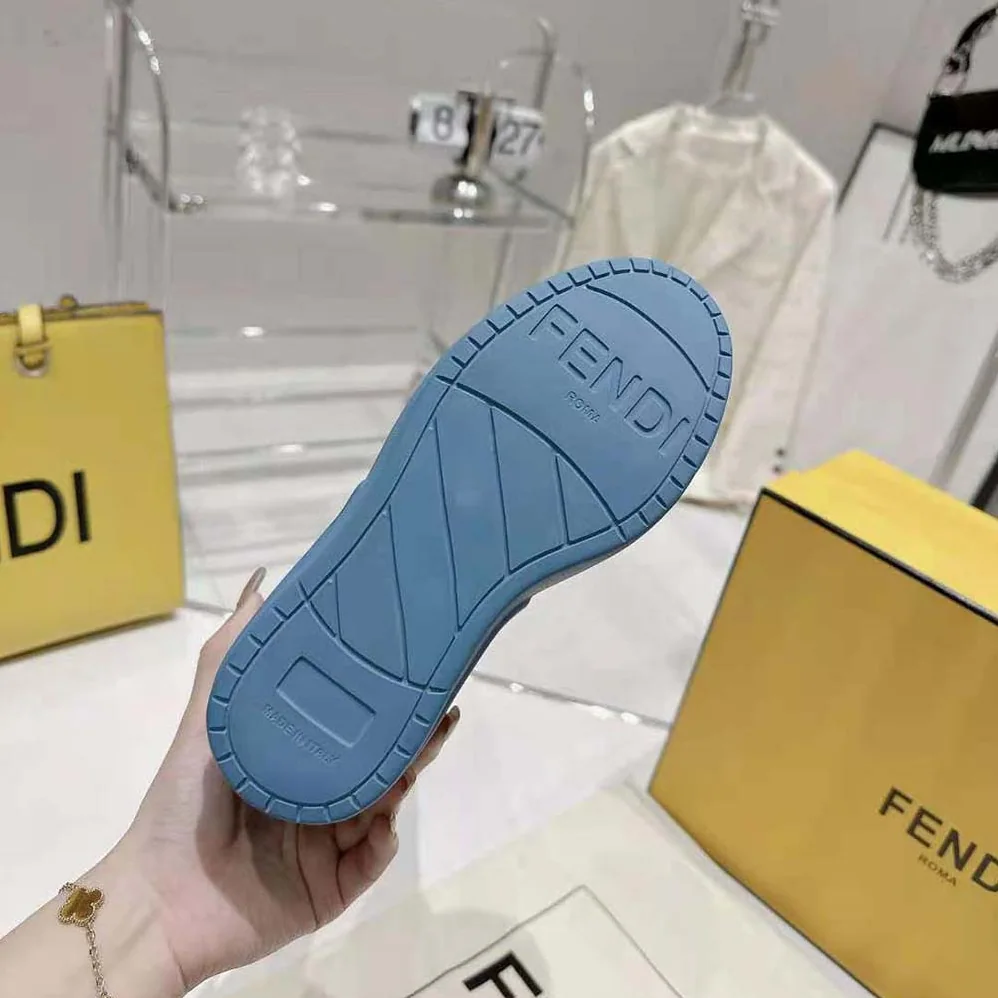 Fendi Fashion Show Blue Patent Leather Boots for Women