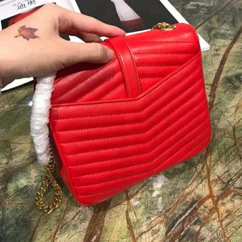 Saint Laurent YSL Sulpice Small in Matelasse Leather for Women in Red