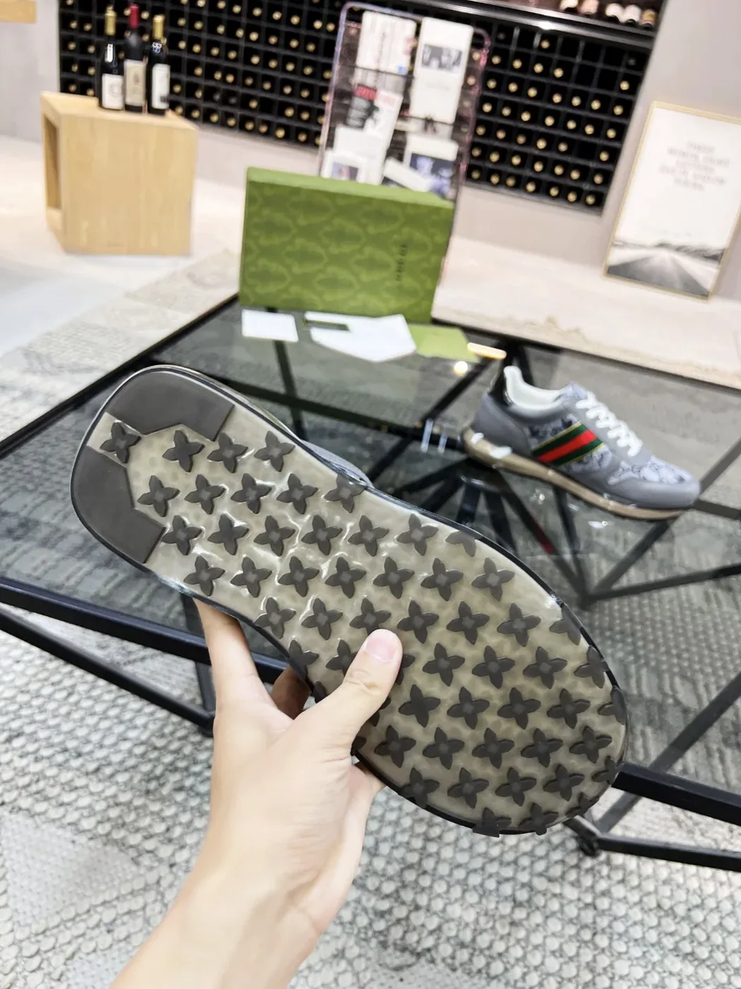 Gucci x Adidas GG Sneakers With Web Gray for Men Gucci x Adidas GG Sneakers With Web Gray for Men