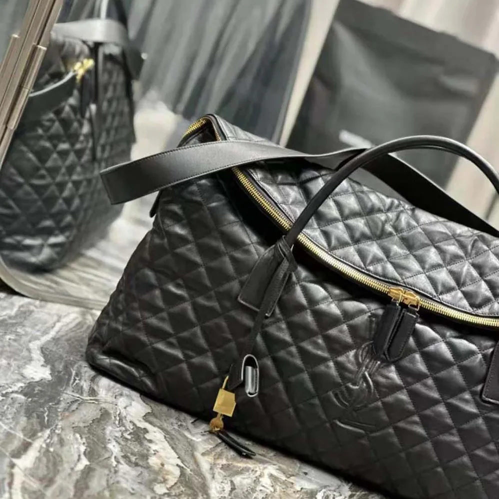 Saint Laurent YSL Es Giant Travel Bag in Quilted Leather for Women in Black Saint Laurent YSL Es Giant Travel Bag in Quilted Leather for Women in Black