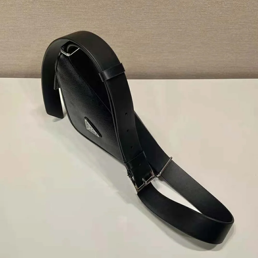 Prada Saffiano Leather Belt Bag for Unisex in Black