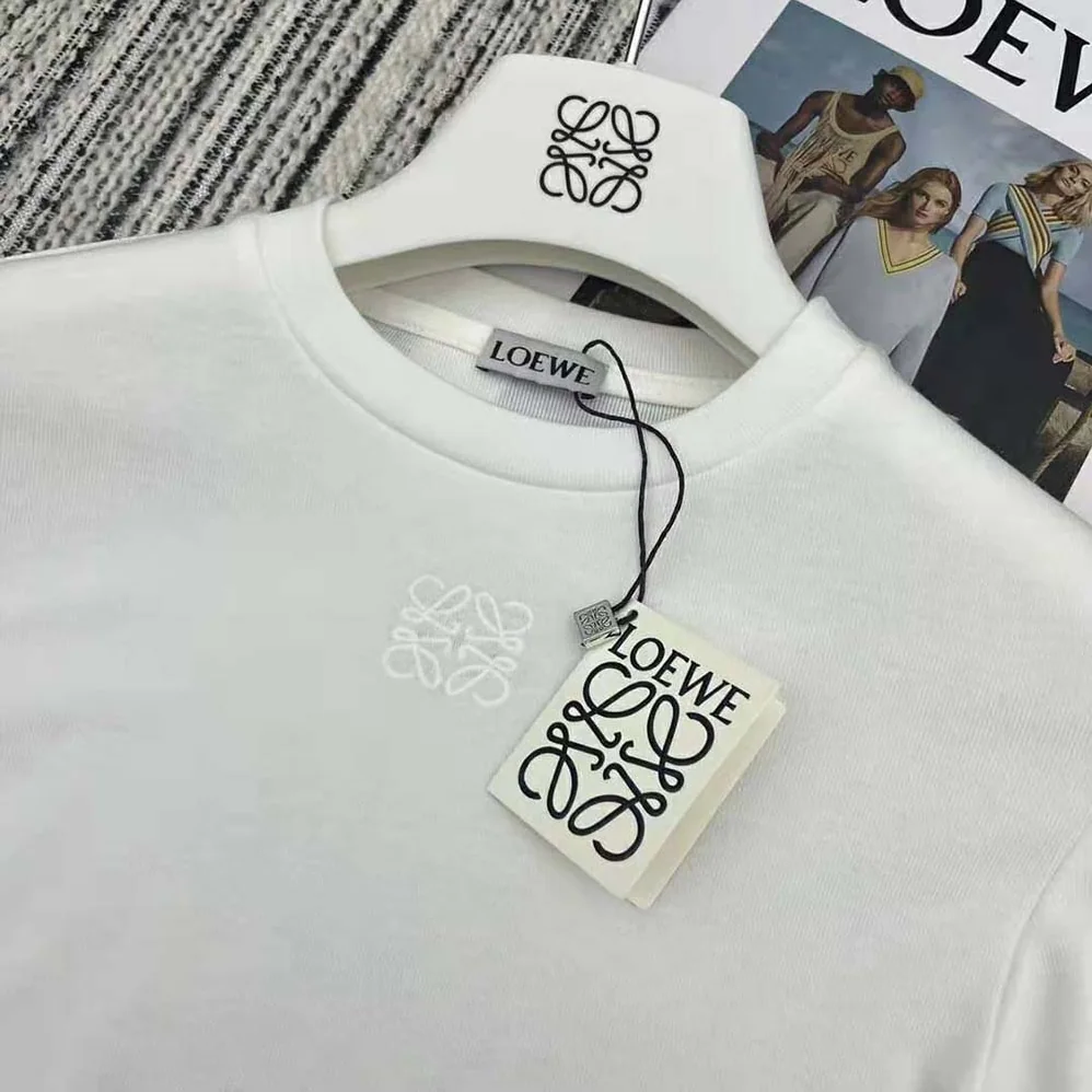 Loewe Long Sleeve Top in Modal for Women in White Loewe Long Sleeve Top in Modal for Women in White