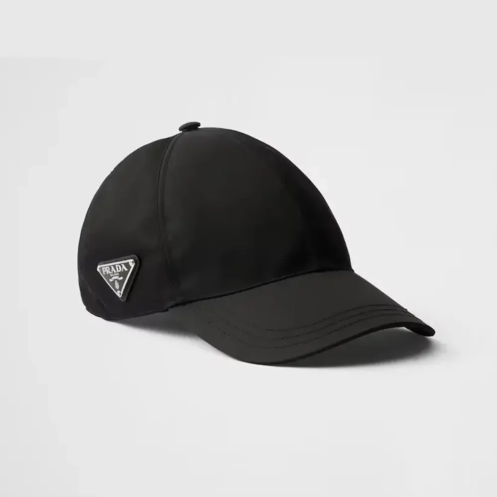 Prada Re-Nylon Baseball Cap for Unisex in Black Prada Re-Nylon Baseball Cap for Unisex in Black