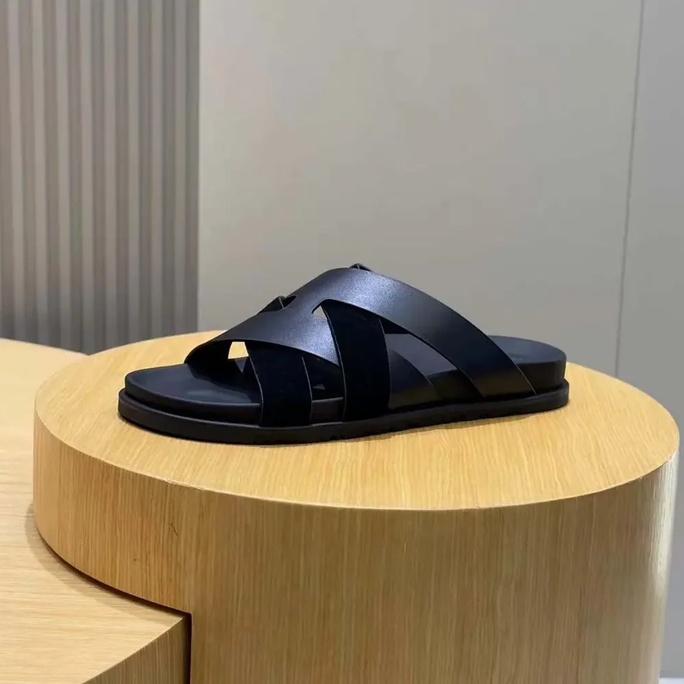 Hermes Kazimir Sandal for Unisex in Black