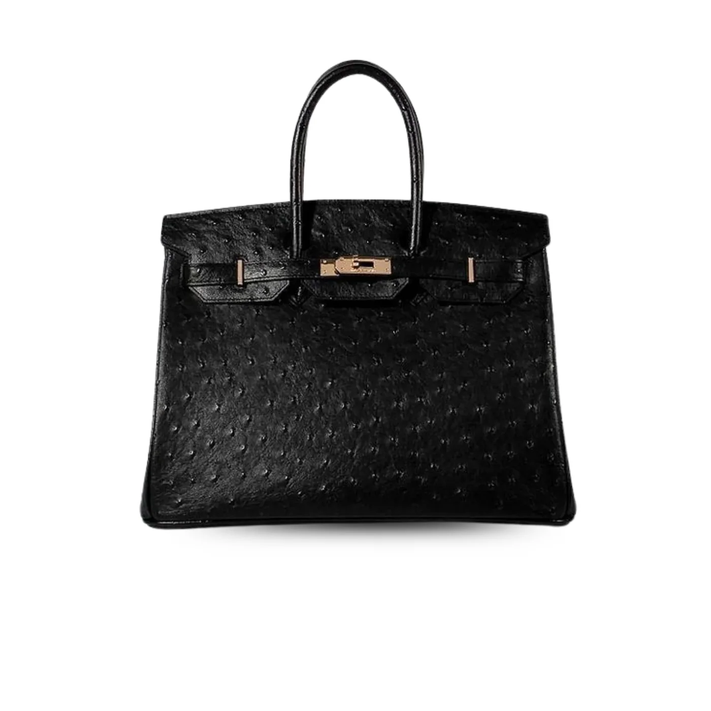 Hermes Birkin With Textures Top Handle Bag in Black Gold Hardware