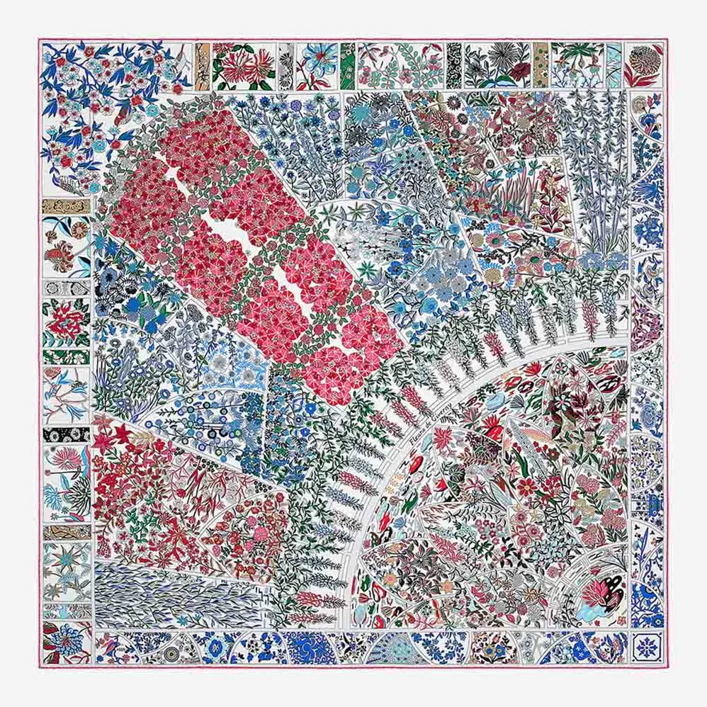 Hermes Fleurs De Giverny Scarf 90 for Women