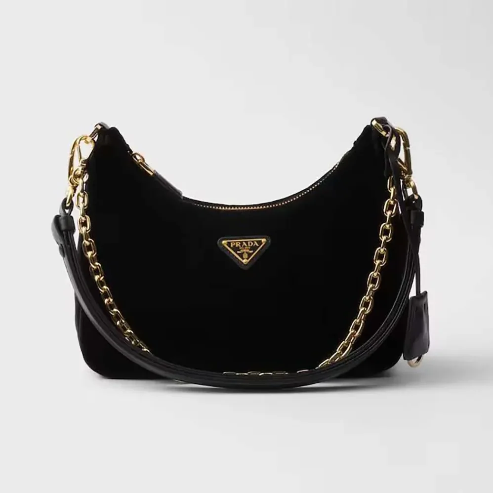 Prada Re-Edition Velvet Mini-bag for Women in Black