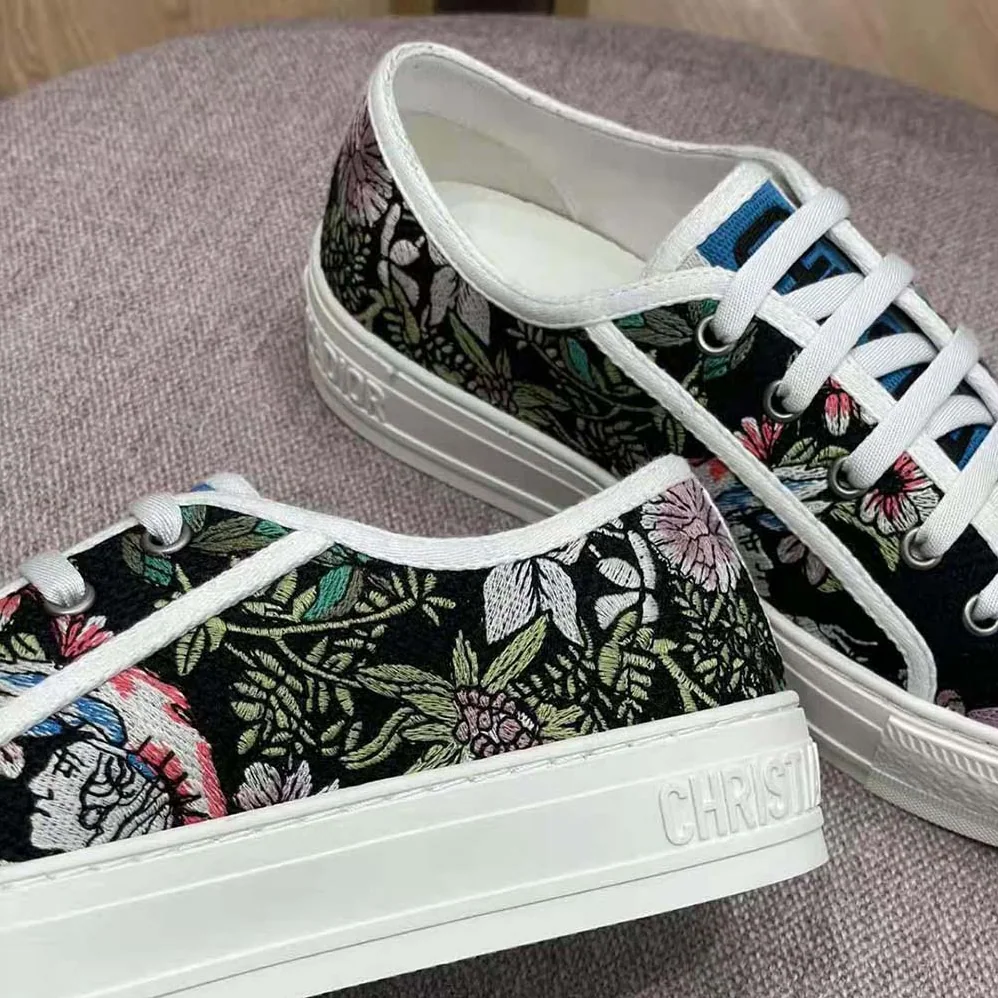 Dior Walk N Dior Sneaker Black Multicolor D for Women in Constellation Embroidered Cotton