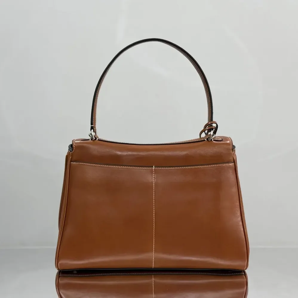 Balenciaga Rodeo Handbag Medium in Tan Cowboy Vegetable Tanned Lambskin Aged for Women in silver Hardware