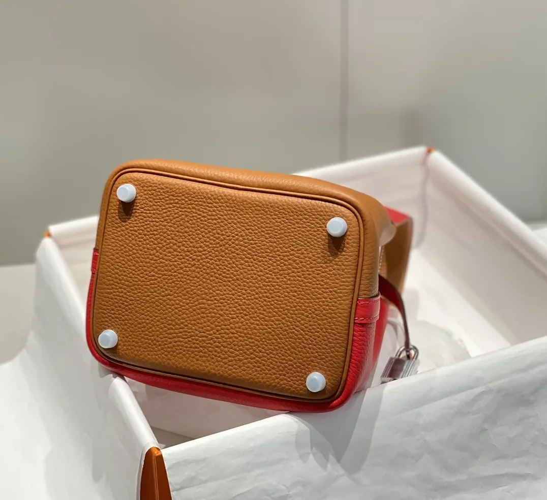 Hermes Picotin Lock 18 Bag Brown in Red / Hermes Picotin Lock 18 Bag Brown in Red /