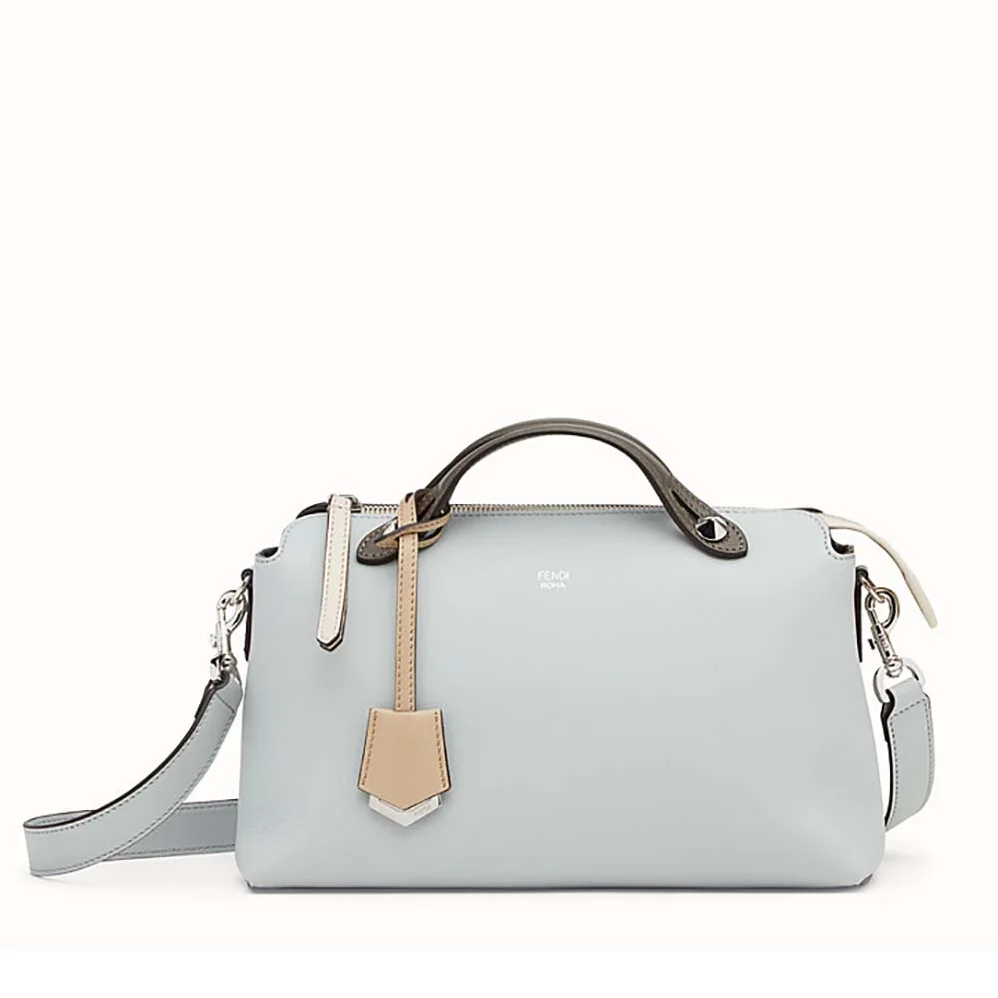 Fendi By the Way Regular Small Leather Boston Bag for Women in Aqua