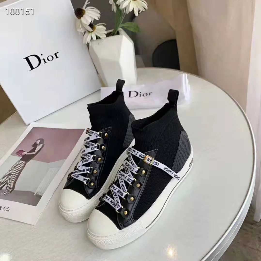 Dior Walk'N'dior Technical Knit High-Top Sneaker for Women in Black