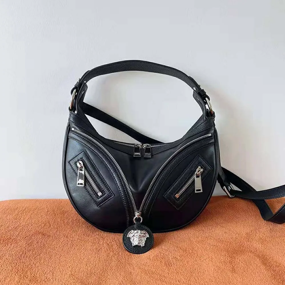 Versace Repeat Small Hobo Bag in Black for Women Versace Repeat Small Hobo Bag in Black for Women