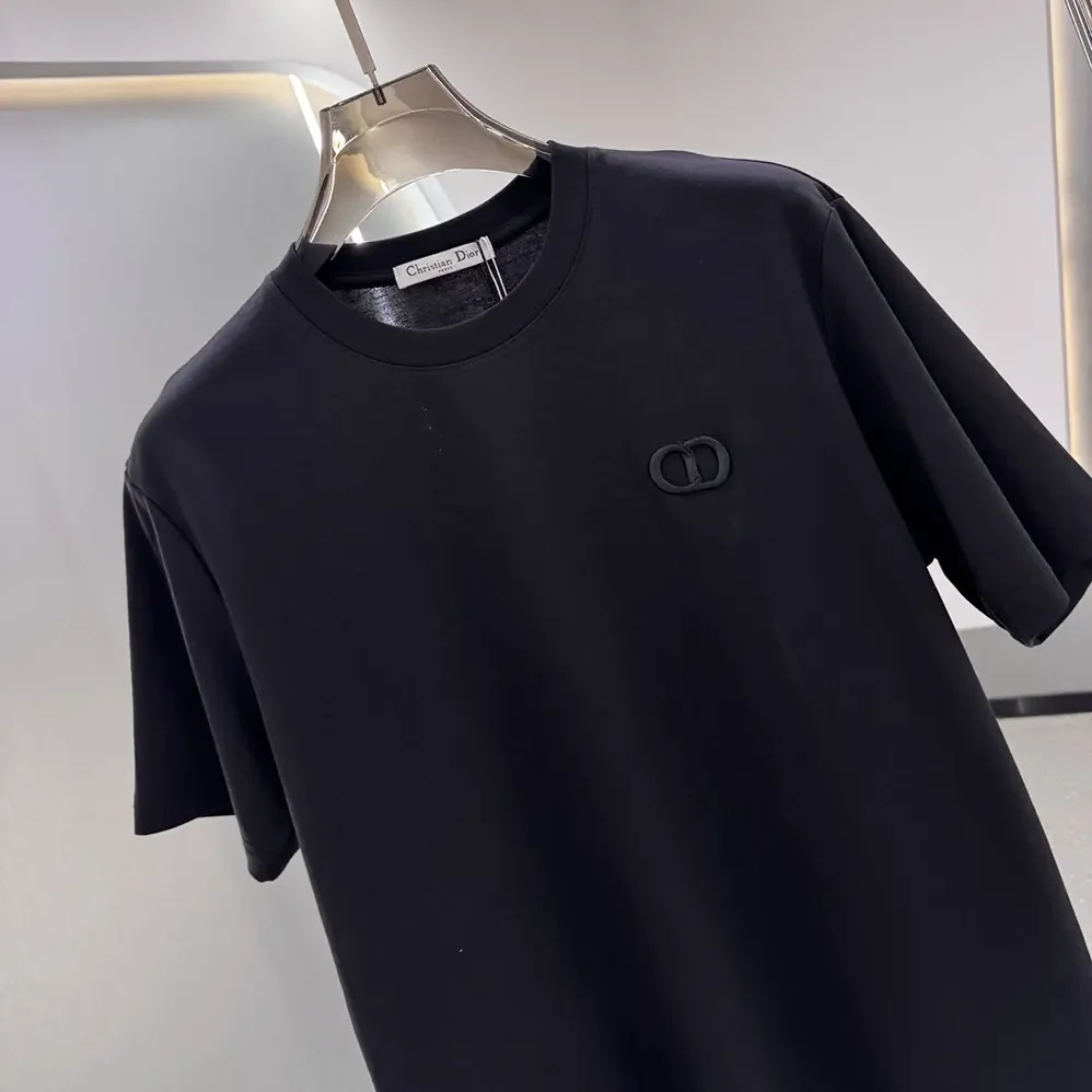 Dior CD Icon T-Shirt Relaxed Fit Black Cotton Jersey for Men Dior CD Icon T-Shirt Relaxed Fit Black Cotton Jersey for Men