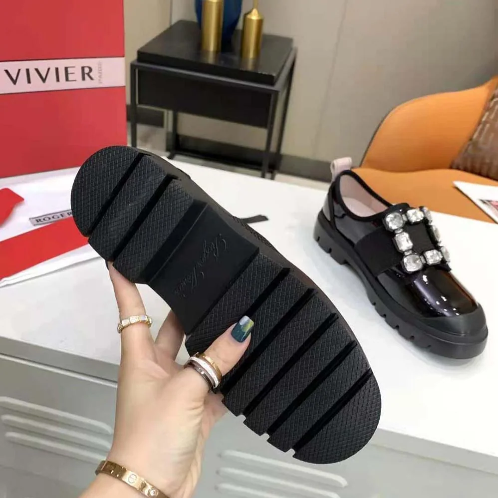 Roger Vivier Walky Viv' Strass Buckle Sneakers in Patent Leather for Women