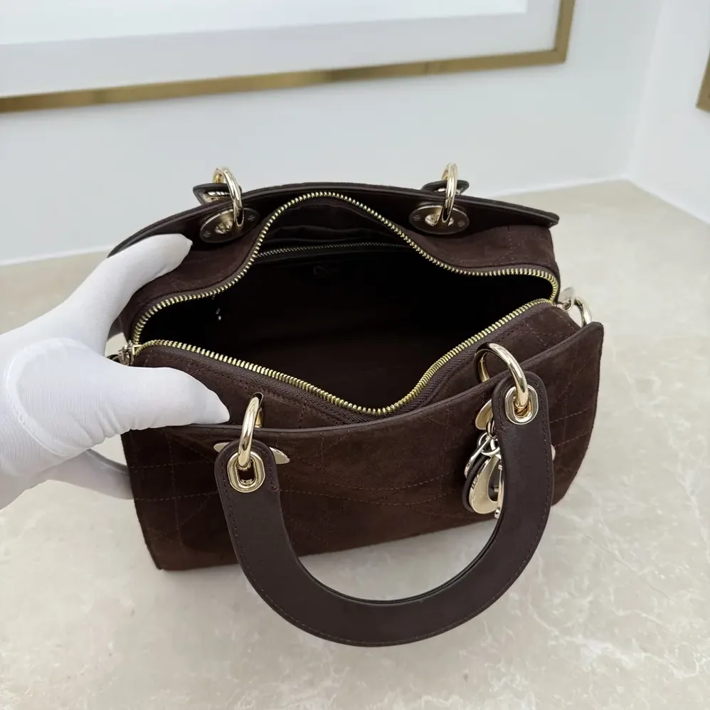 Dior Small Dior Granville Bag Chocolate Flat Macrocannage Suede Calfskin for Women Dior Small Dior Granville Bag Chocolate Flat Macrocannage Suede Calfskin for Women