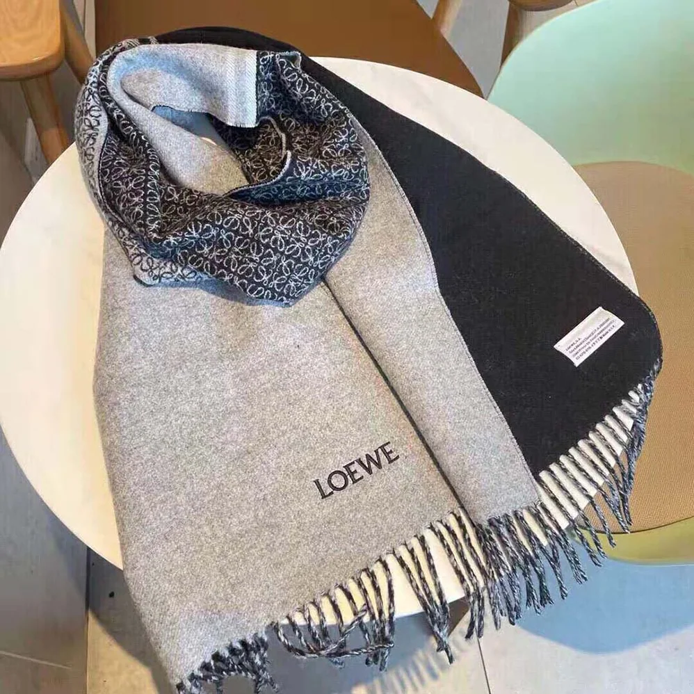 Loewe Scarf in Wool and Cashmere for Unisex in Black