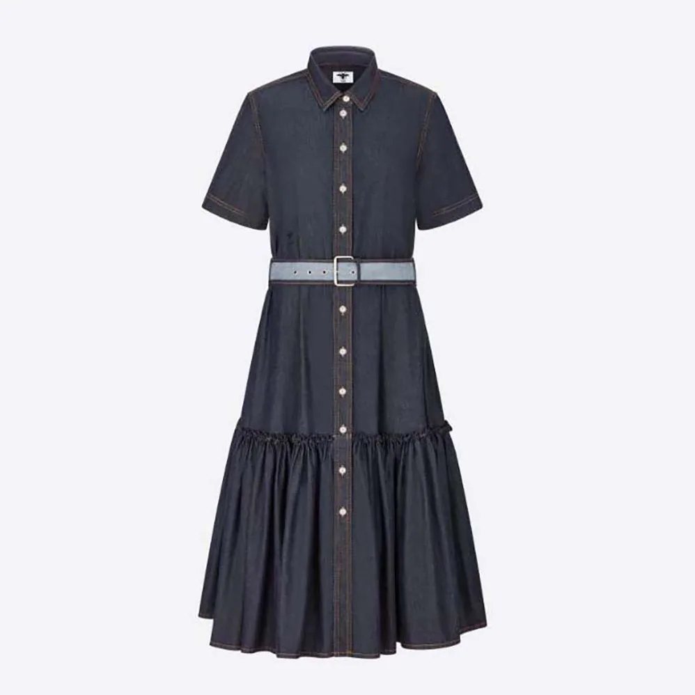 Dior Denim Couture Shirt Dress Blue Raw Cotton Denim for Women Dior Denim Couture Shirt Dress Blue Raw Cotton Denim for Women