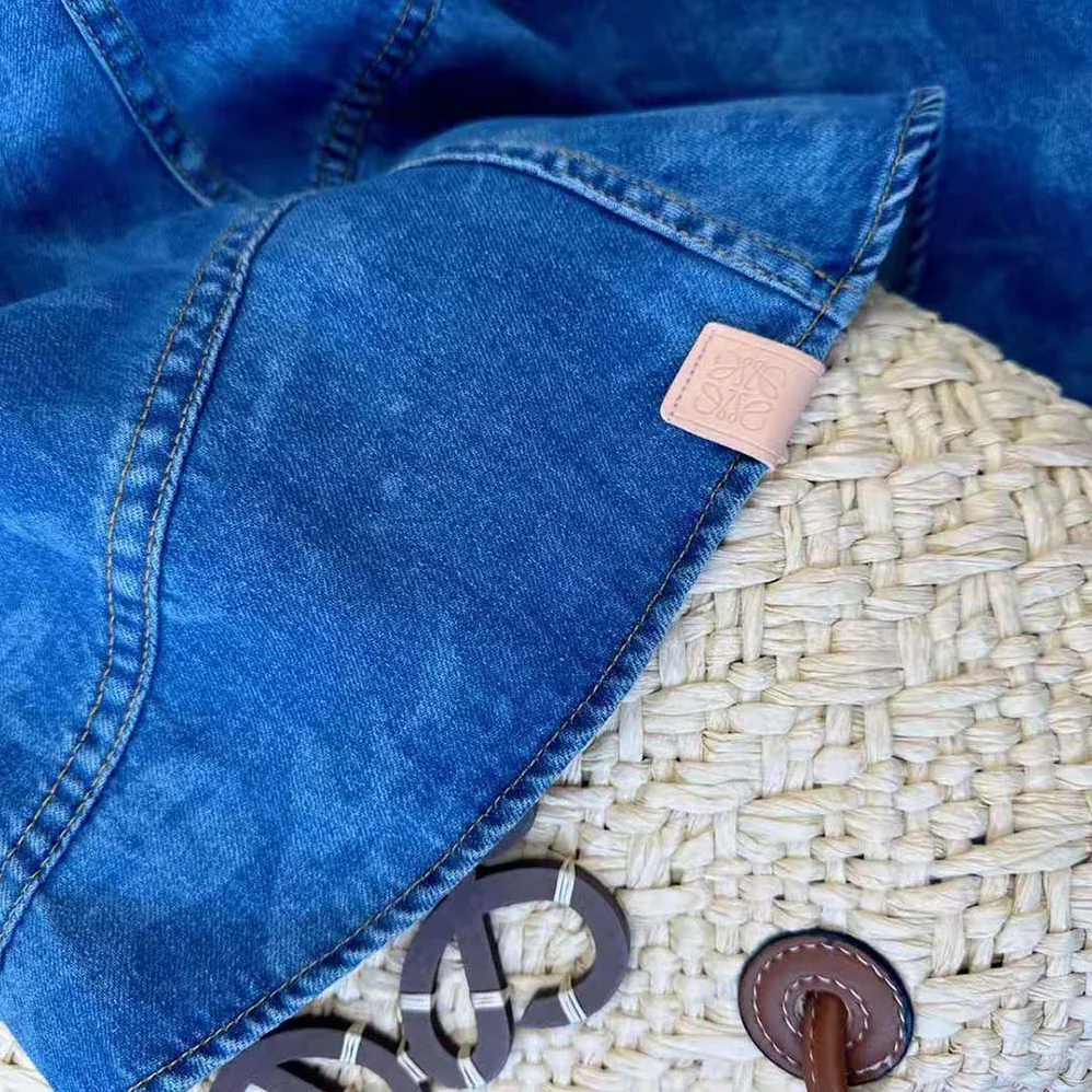 Loewe Fish Strappy Dress in Denim for Women