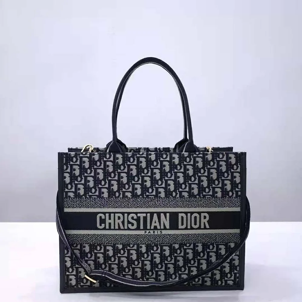 Dior Medium Dior Book Tote Blue Dior Oblique Embroidery and Calfskin for Women Dior Medium Dior Book Tote Blue Dior Oblique Embroidery and Calfskin for Women