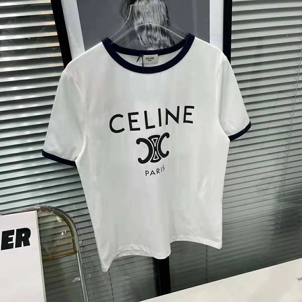 Celine T-shirt in Cotton Jersey for Women in White Celine T-shirt in Cotton Jersey for Women in White